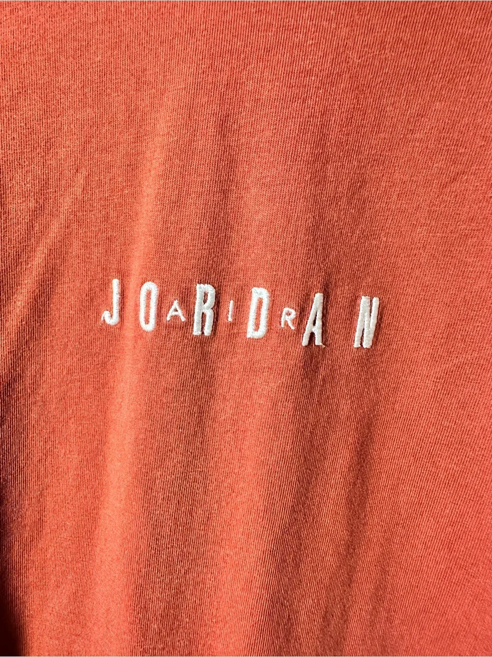 Jordan Air Men's Embroidered Graphic T-Shirt in Starfish Orange